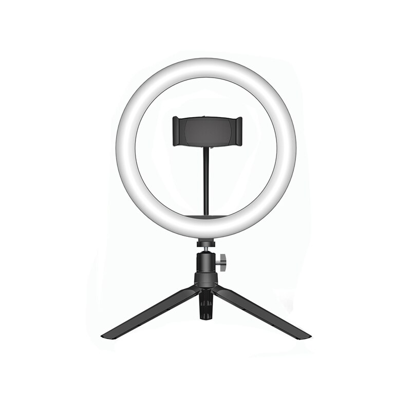 LED Ring Light with Tripod 10 Inch Dimmable Desktop Fill Light Stand for Makeup Video Live Studio Photography: Default Title