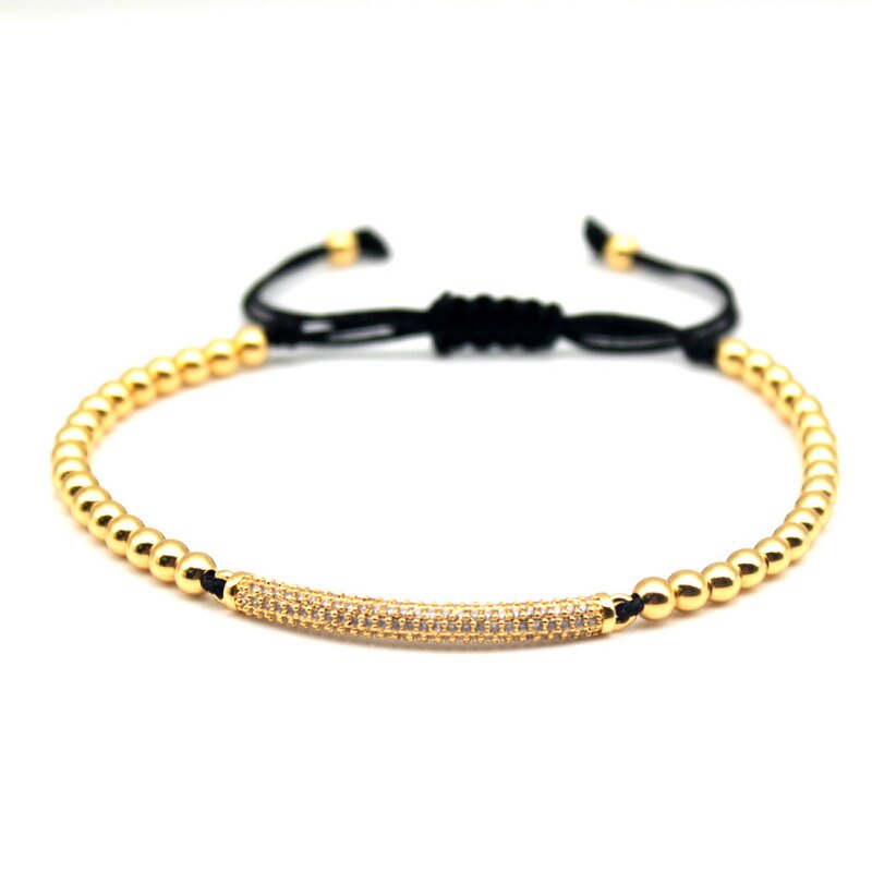 Pulseiras masculinas de zircônia cúbica com berloque de cordão zircônia cúbica famosa micro pave bracelete preto para macrame