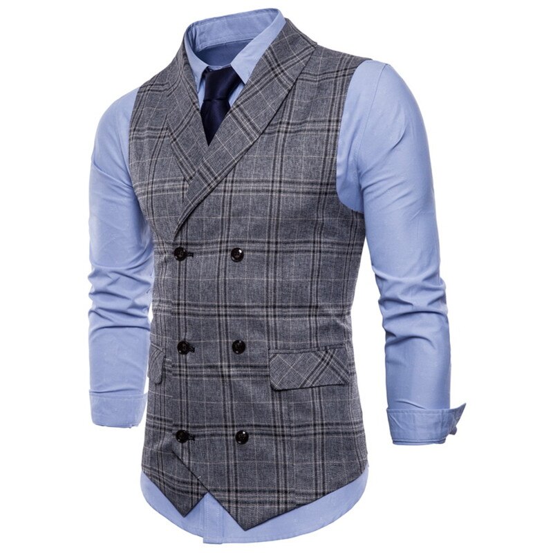 Dress Vests For Men Slim Fit Mens Suit Vest Male Waistcoat Gilet Homme Casual Sleeveless Formal Business Jacket