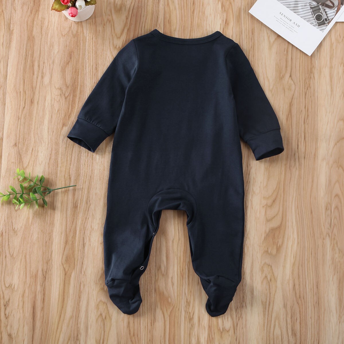 Newest Newborn Infant Baby Boy Girl Footies Long Sleeve Jumpsuit Clothes Outfit Dinosaur Elephant Printed Footies 0-6M