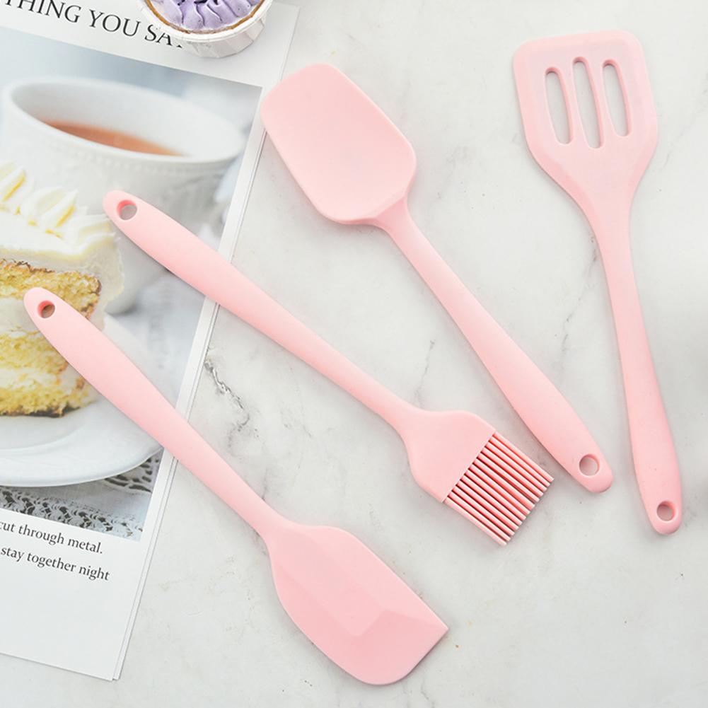 Utensils Kit Silicone Scraper Set Smooth Edge Non-Stick Safe Versatile Safety Kids Cooking Scraper Spatulas