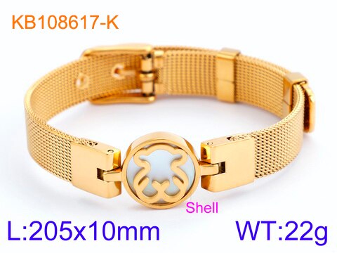 316L in Acciaio Inox braccialetto Del Braccialetto per Le Donne Orso Borsette Bracciali e Braccialetti per Donna Del Partito: oro