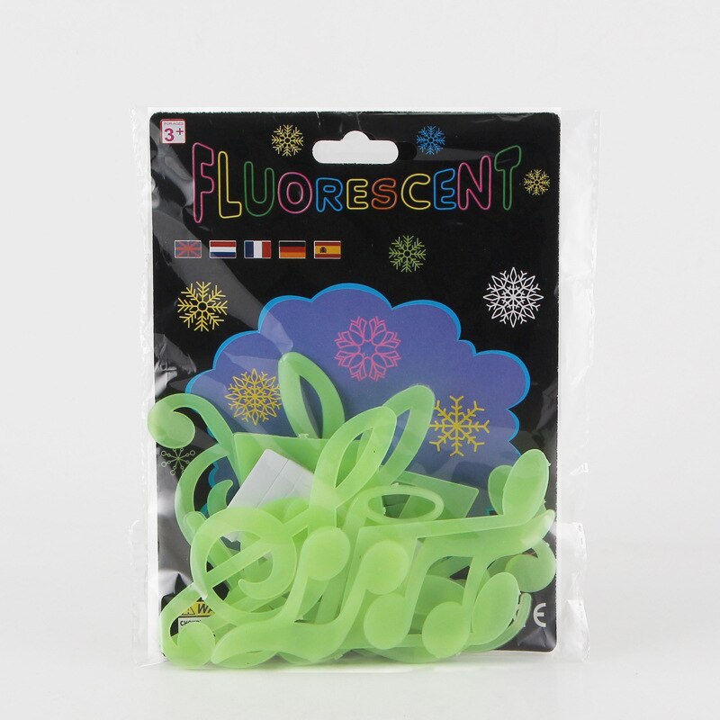 1Set Lichtgevende Muzieknoten 3D Muurstickers Plastic Fluorescerende Sticker Kinderen Slaapkamer Plafond Diy Sticker Home Decoratie