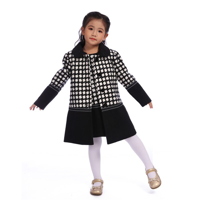 Invierno otoño cálido niñas abrigo ropa de calle primavera niños Chaquetas Niña negro Checker ropa Casual