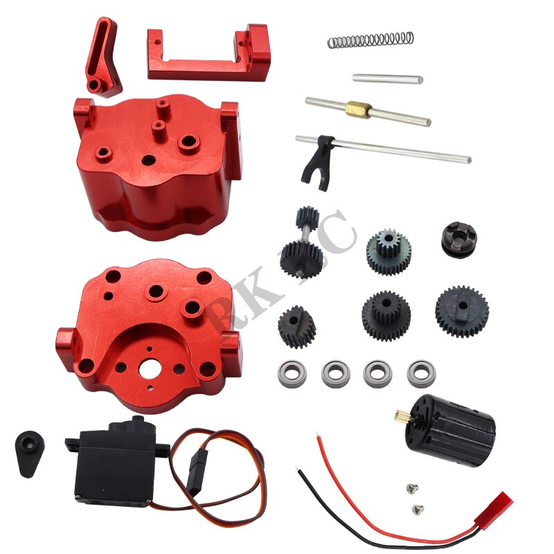 Wpl Metal Gearbox Full Metal Gear 2-Speed Super Large Torque 370 Motor for WPL B14 B24 B36 C14 C24 MN D90 MN99S RC Car Upgrade: Jasno szary