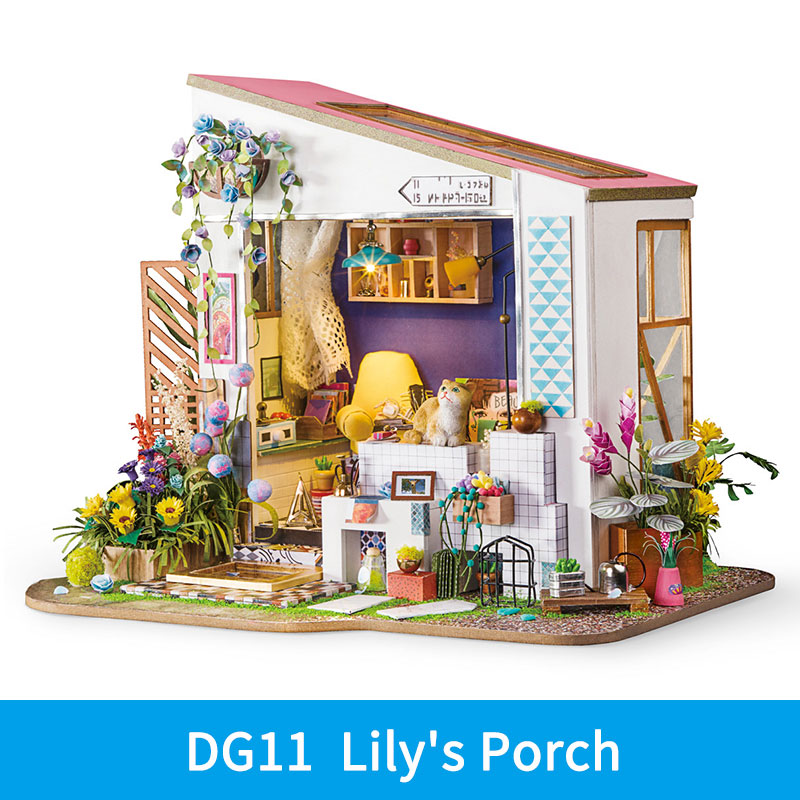 Robotime Diy Houten Miniatuur Dollhouse 1:24 Handgemaakte Poppenhuis Model Building Kits Speelgoed Voor Kinderen Volwassen: DG11