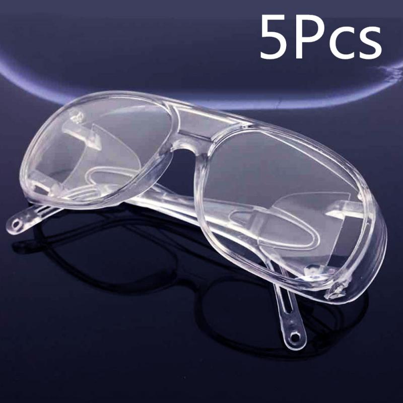 Protective Glasses 1/2/5/10Pcs Anti-impact Factory Outdoor Work Eye Protective Safety Goggles Anti-dust Lightweight Spectacles: 5pcs