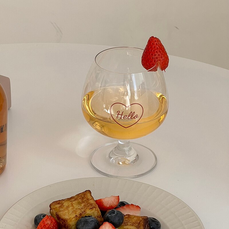 Franse Liefde Beker Rode Brief Cup Romantische Hart Wijn Cup Voor Wedding Party Koffiekopje Cut Glas Cup Leuke Water fles: Default Title