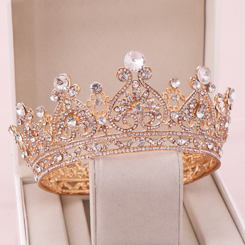 Acessórios para cabelo, acessórios de coroa para casamento, da moda, barroco, strass, coroa de cristal, tiara, coroa dourada, acessórios de cabelo de noiva