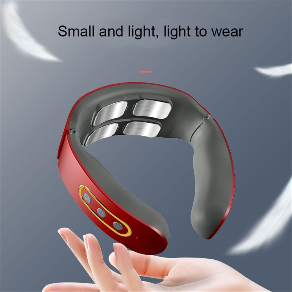 Newest Electric Neck and Shoulder Pulse Massager Kneading TENS Wireless Heat Cervical Vertebra Relax Pain Relief Massage Machine