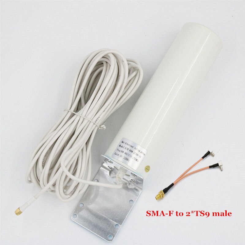 4g lte antenne 3g 4g antena 12 dbi udendørs antenne med 10m crc 9/ts9/ sma stik til 3g 4g router modem: Dobbelt  ts9 han