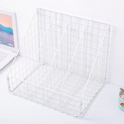 Rose Gold Wrought Iron Storag Rack Magazine Book Holder Stand Metal Baskets Office Desktop File Organizer Cosmetic Storage Box: I