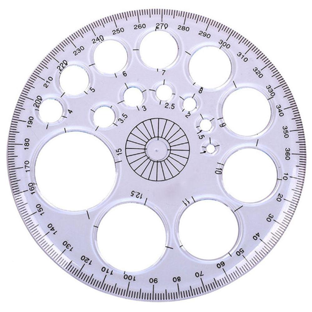 Modèle de mesure d'angle de 360 degrés, 2 pièces, règle de mesure d'angle, rapporteur de cercle complet, dessin multifonctionnel pour étudiant