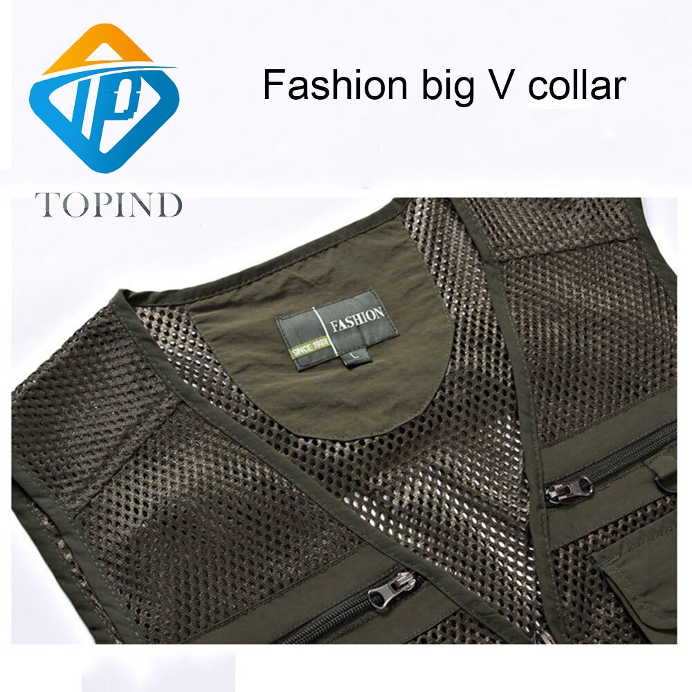 Gilet de pêche en maille, 2 pièces, multi-poches, pour l'extérieur
