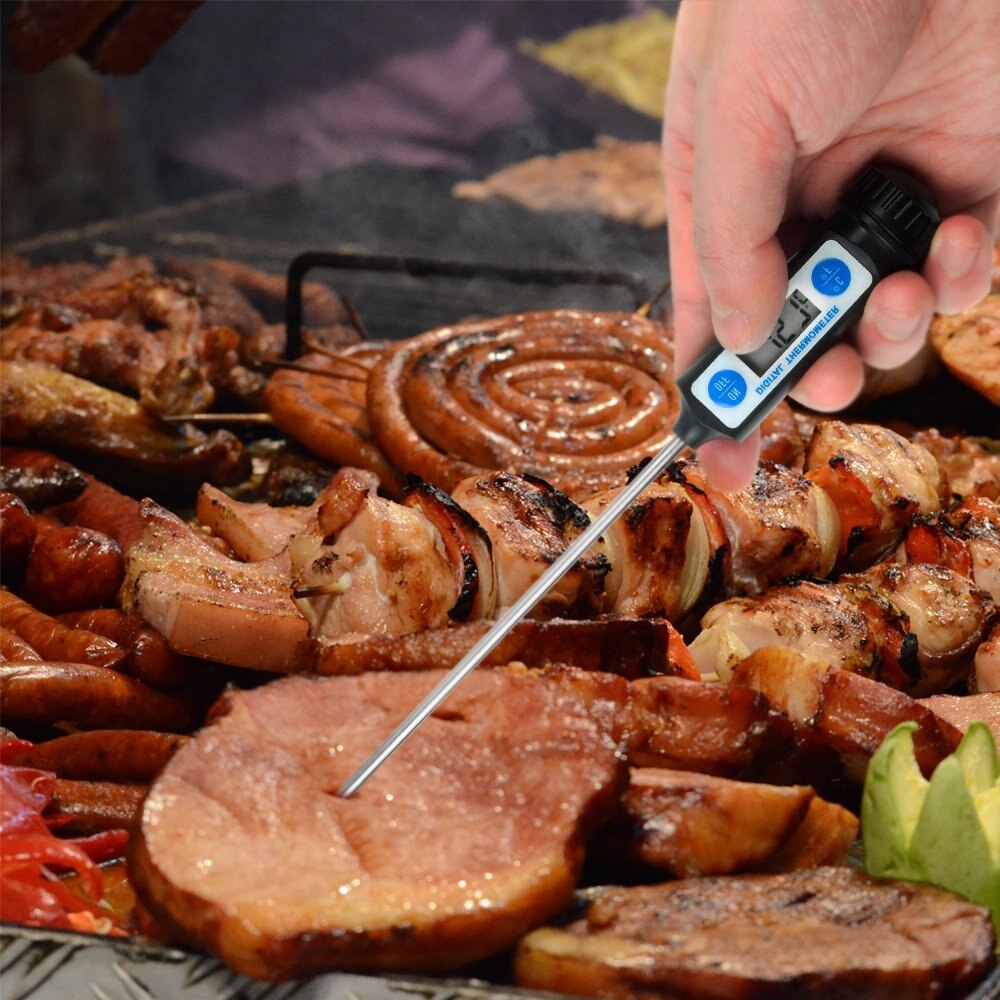 Anpro-termómetro Digital electrónico para alimentos, medidor de temperatura para cocinar pasteles, dulces, barbacoa, carne, hogar, con sonda larga