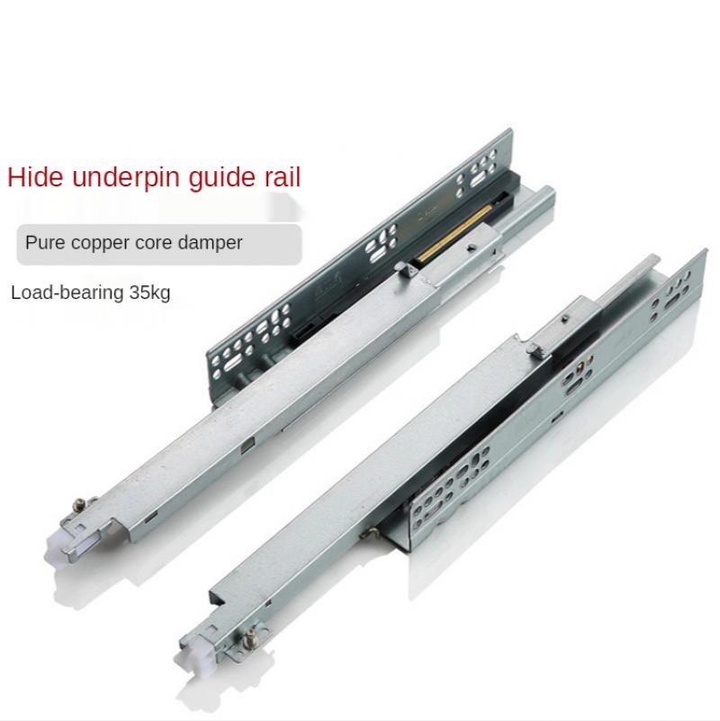 Two section Length Soft Closing Undermount Furniture Cabinet Drawer Runner Slide Rail