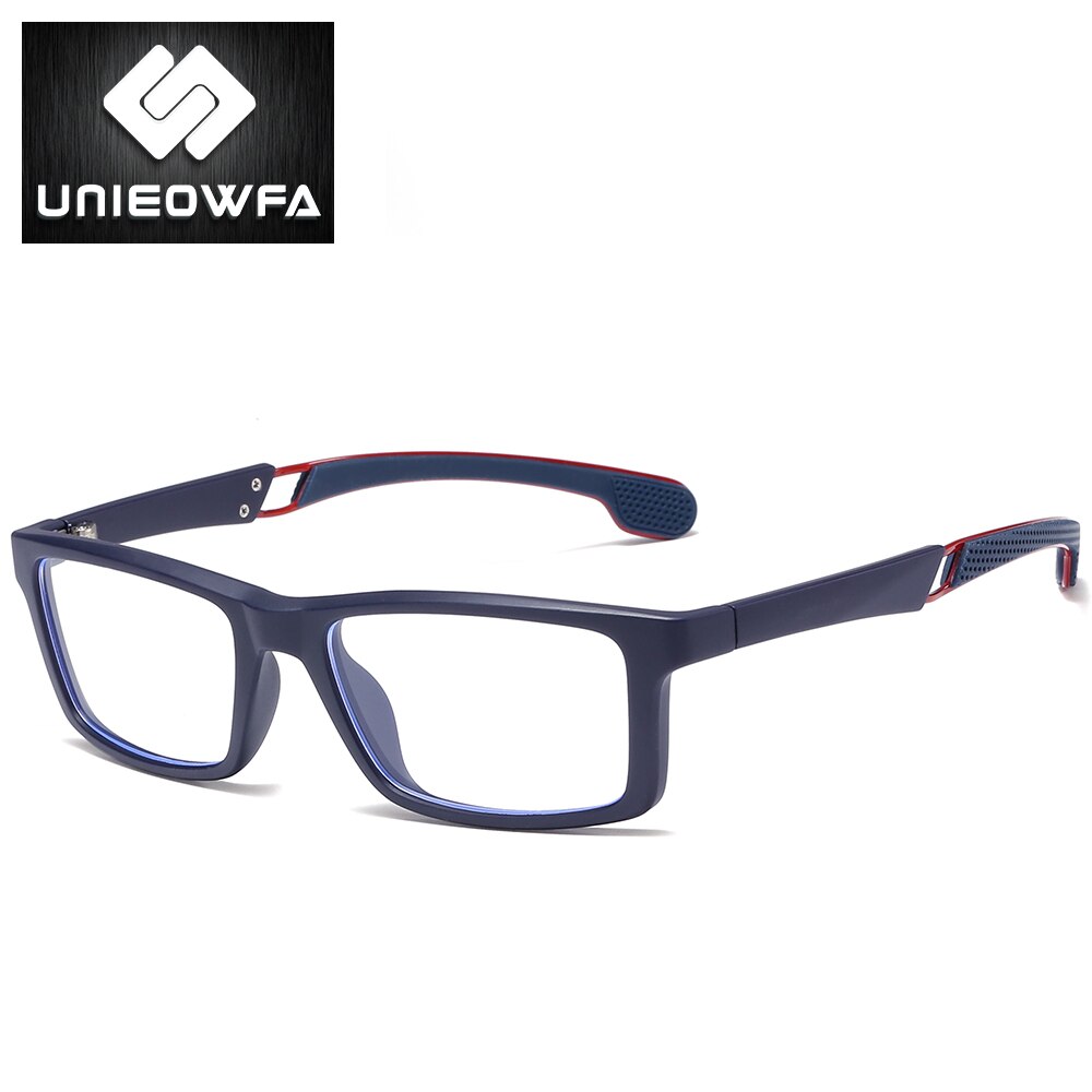 Computer Gaming Glasses Men TR90 Sport Anti Blue Light Blocking Eyeglasses Radiation Protection Eyewear Anti Blue Ray Clear Lens: C3 Matte Blue