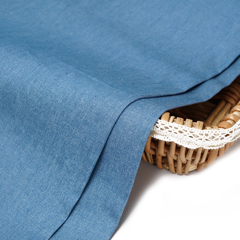 Xintianji pure skjorte denimstof på en halv meter tyndt blødt bomuldsdenimstof til jeans kjole og kasket 45*145cm/ stk  tj4512