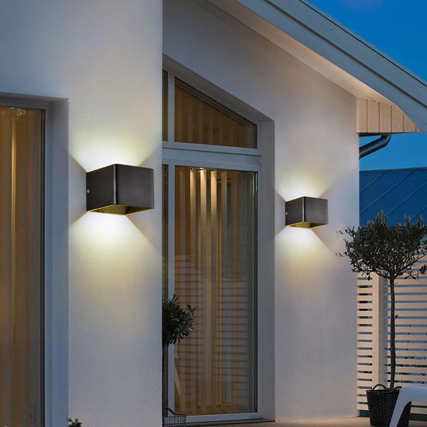 Ich bin Freien wasserdichte Wandleuchte quadratische Lampe Innen Schlafzimmer Wohnzimmer Wandleuchten Außenhof Veranda Lampe Leuchte Beleuchtung