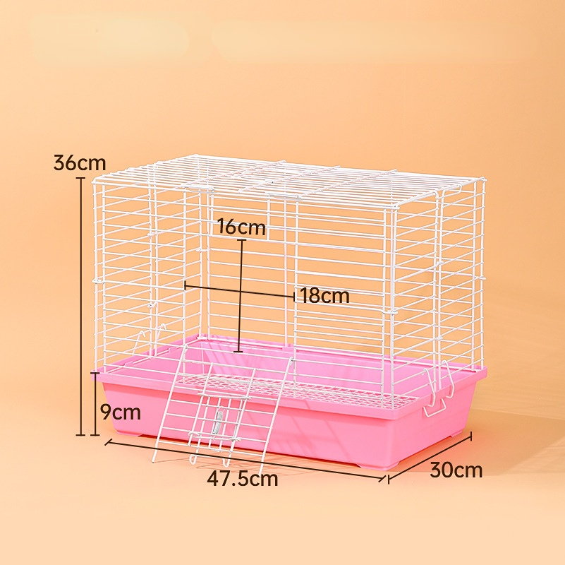 Jaula para conejos con cajón, jaulas para animales de mascotas, jaulas para hámster, jaula para ratas con ramas de flores y oso dorado: SCARLET