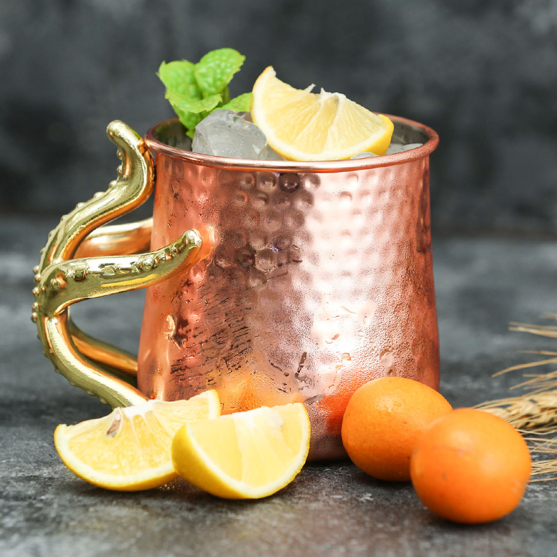 Koper Plated 540 ml Rvs Moscow Mule Mok Mok met Tentakel Handvat