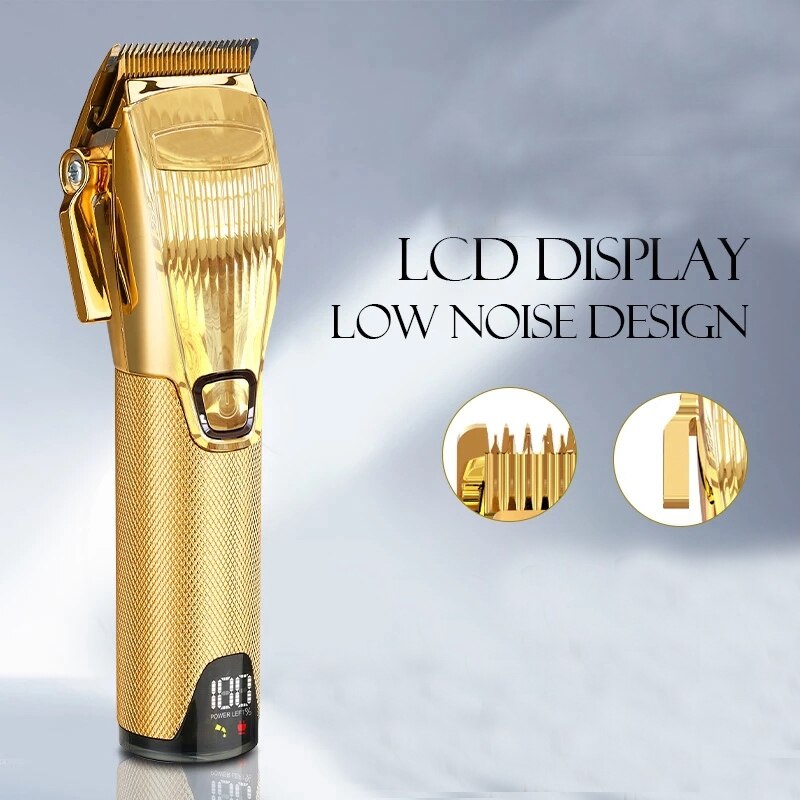 Draadloze tondeuse van metaal voor kapperszaak, 2500 mah, 5h salongebruik, haarknippen, draadloze tondeuse voor mannen, tondeuse
