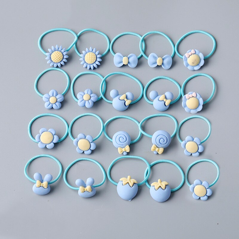 20/40 stuks kleurrijke elastische haarbanden voor meisjes, leuke haarelastiekjes voor kinderen, paardenstaarthouders, scrunchie en haaraccessoires.