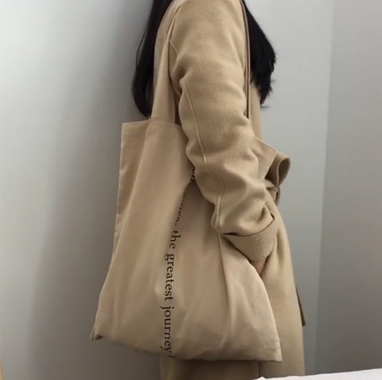 Sacs à provisions pliables femmes nouvelle chaude femme décontracté fermeture éclair doux toile sacs sacs en coton recyclé: Default Title