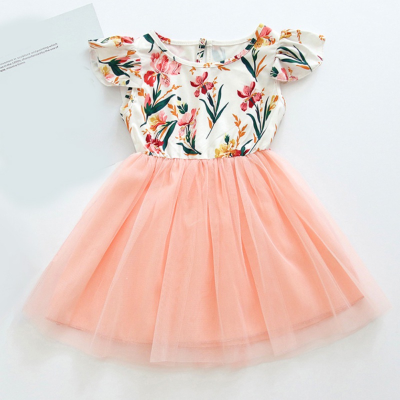 Summer Girls Clothes Floral Print Baby Girls Dress Party Dresses For Children Girl Clothing Tutu Birthday 6M-4T Vestidos