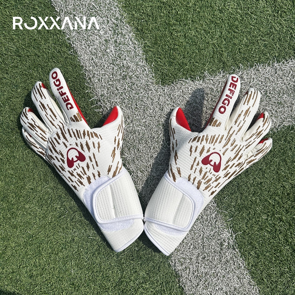 Roxxana high målvaktshandskar är halkfria, slitstarka, andningsbara och lämpliga för fotbollsmatcher för vuxna och ungdomar.