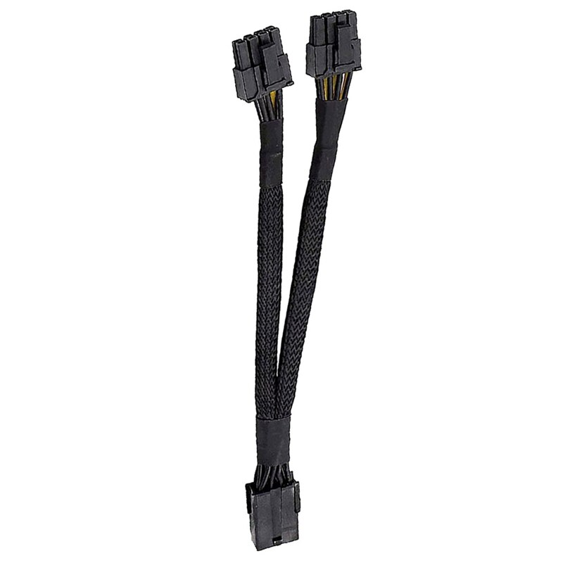 Placa de vídeo de 20cm, 5 peças, 8 pinos fêmea para 2x8p (6 + 2) cabo de extensão de pino macho pcie pci express 18awg