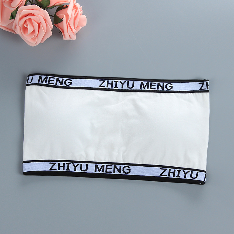 Reggiseno da ragazza regalo Teen Crop Top intimo gilet a spalle scoperte reggiseno da allenamento sportivo lettera Streetwear Tube Top capodanno 7-14Y 10 9: WHITE