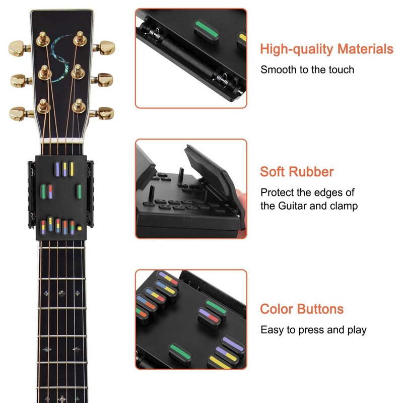 Guitar Chord Changer Tool Set with 18 Buttons Guitar Chord Buddy Learning Tools Guitar Attachment Aid Guitar Trainer