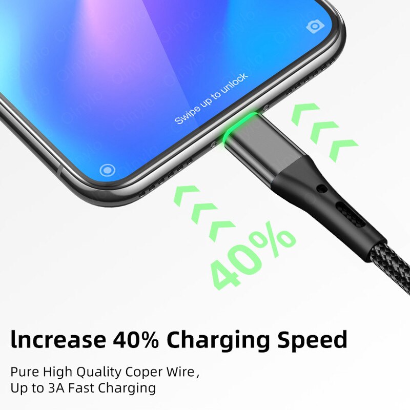 Câble Micro USB pour recharge rapide et transfert de données, adaptateur pour téléphone Samsung S9 Xiaomi Huawei Android, 1M/2M/3M