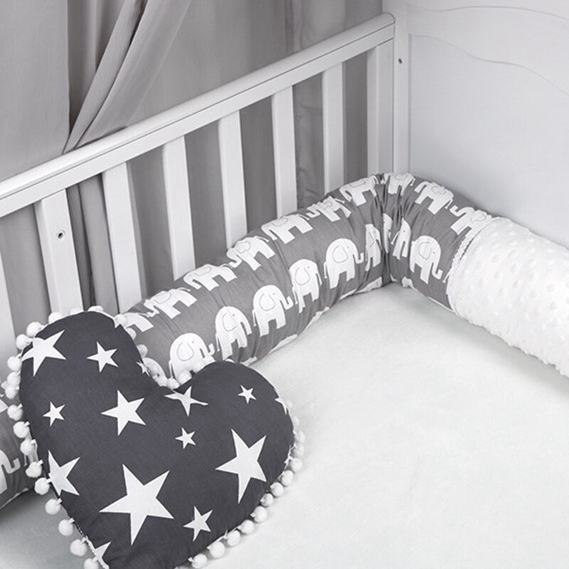 Łóżeczko dziecięce słoń długa poduszka noworodka kołyska ochronne podkładki poduszka dla niemowląt ogrodzenie zdejmowany zderzak wystrój łóżka dla dzieci