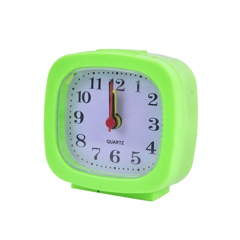 Portable Clock for Student Alarm Clock Bedroom Desk Square Small Bed Compact Travel Quartz Beep clock Cute: Green