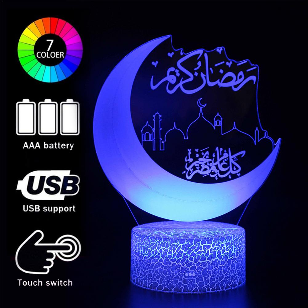 Ramadan Decoratie Licht Thuis Desktop Led Licht Afstandsbediening Kleurrijke Verlichting Islamitische Eid Mubarak Ramadan