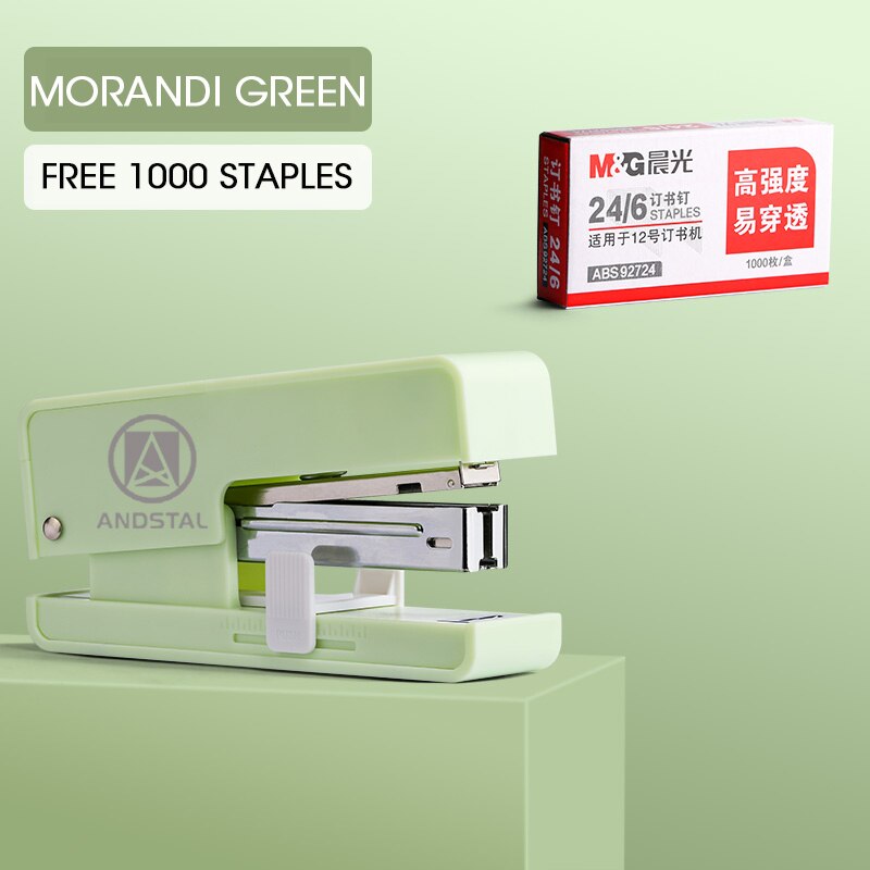 M&amp;G Multi-function Modern Stapler With Staples Room 25 Sheets Effortless Paper Book Binding Stapling Machine Office Supplies: Green color 1 pc