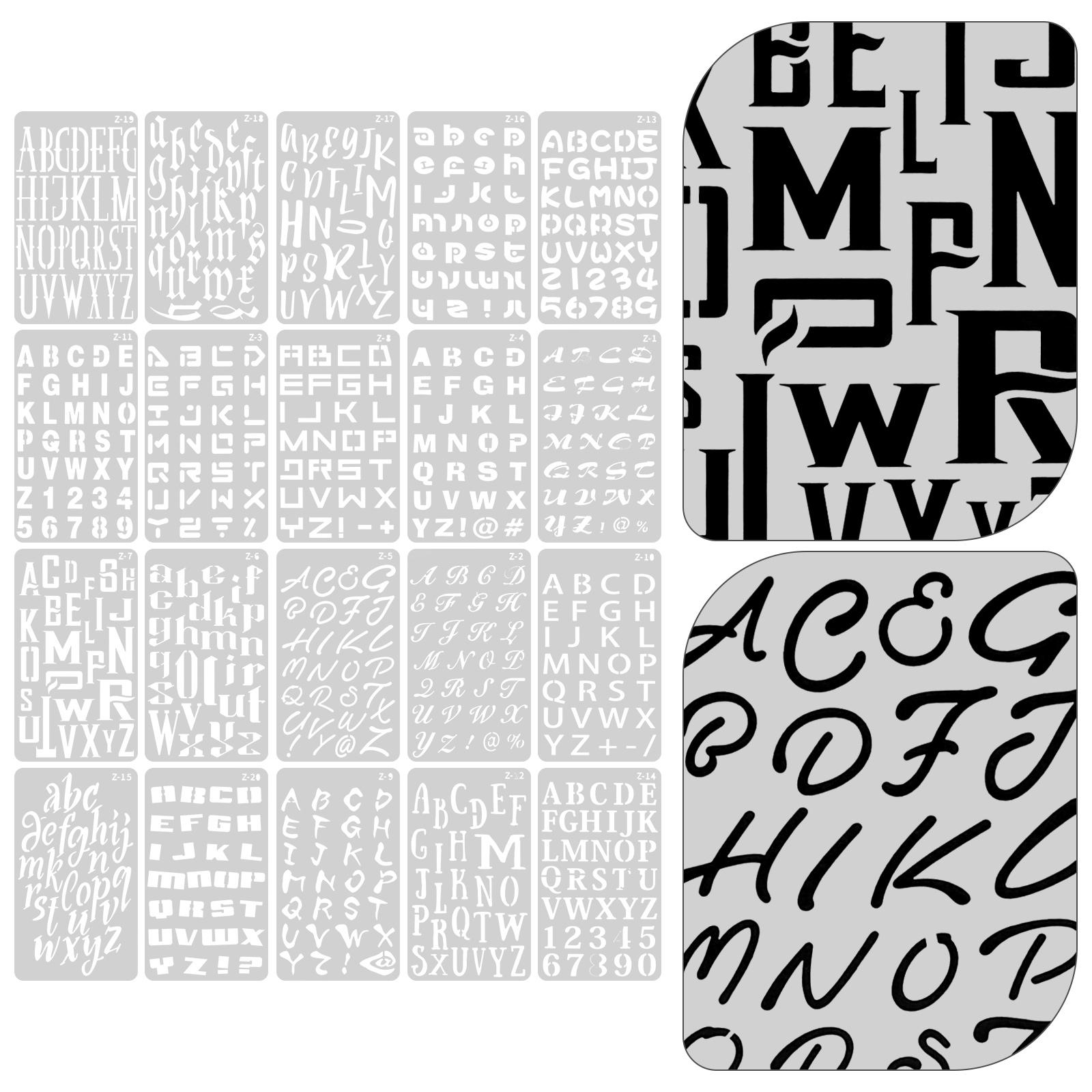 20 Sheets Letter Stencil Template Ruler DIY Stenci... – Grandado