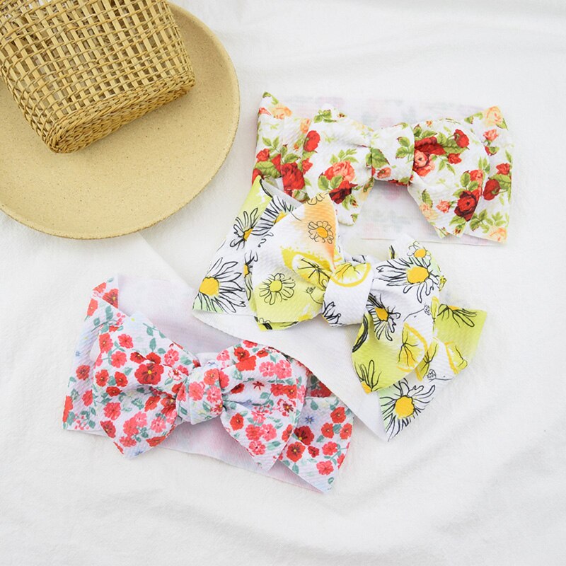 3Pcs/Set Cute Big Bowknot Baby Headband Flower Dot Elastic Baby Girl Hair Bands For Newborn Infant Baby Hair Accessories