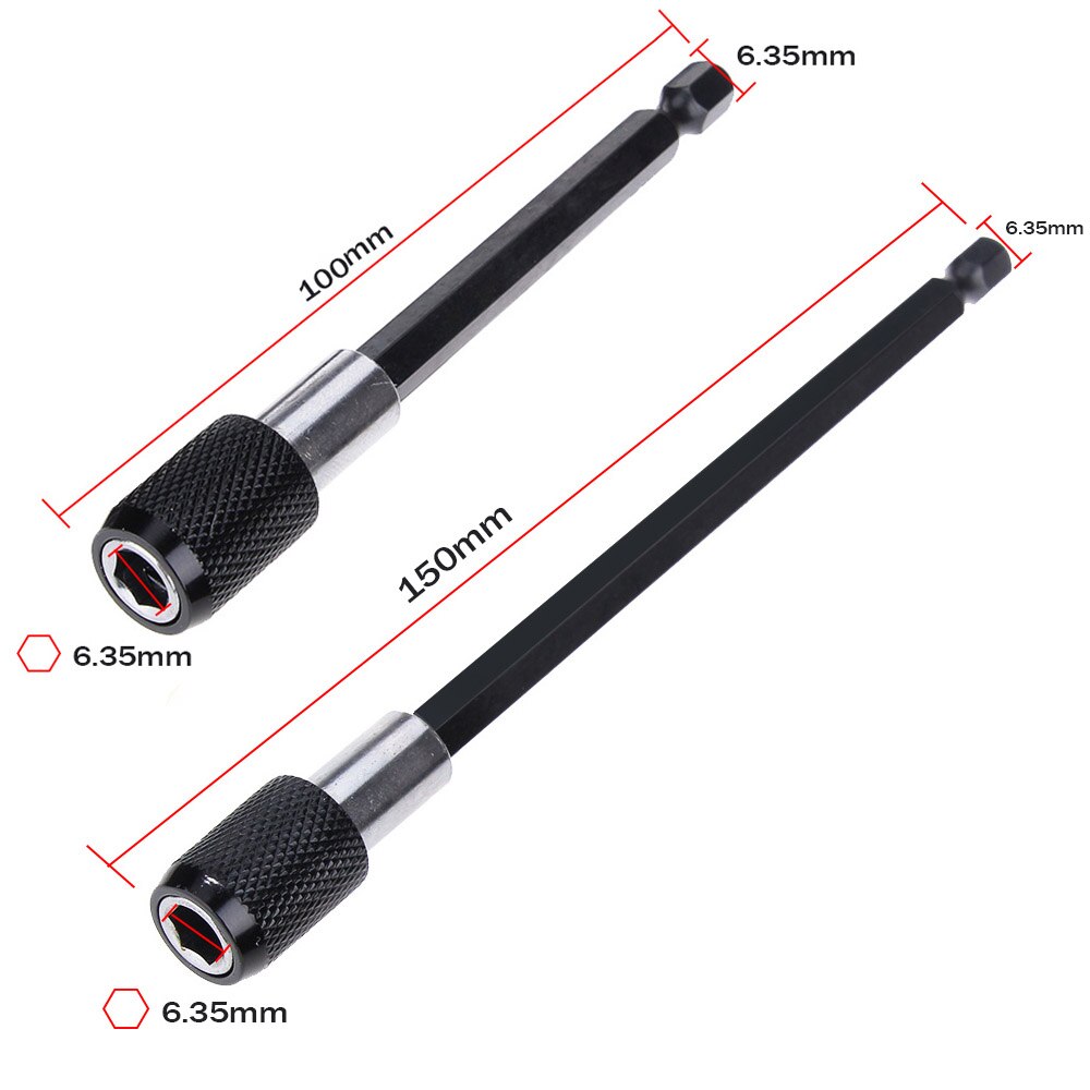 1/4 Inch Hex Shank Quick Release Screwdriver Magnetic Bit Holder with Adjustable Collar Extension Bar 60mm 100mm 150mm: 100mm 150mm