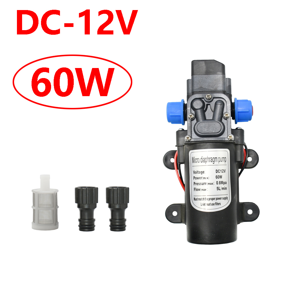Pompe à eau à membrane haute pression, 60W 80W 100W, DC 12V 24V, pompe auto-amorçante, interrupteur automatique, outils de système d'irrigation: Rouge