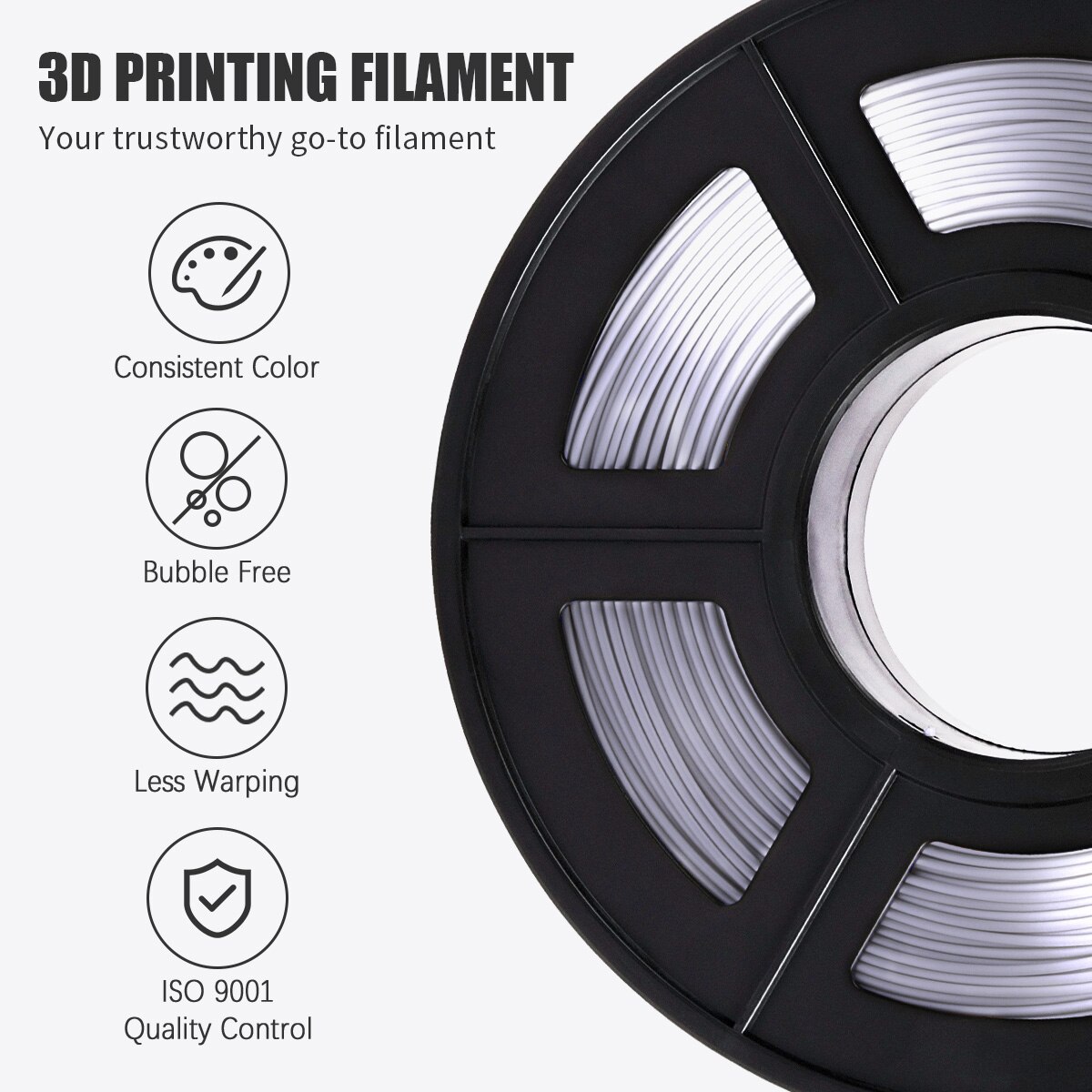 Snelle zijde pla filament 1kg 1.75mm tolerantie  +/-0.02mm zijde textuur hoge taaiheid printmateriaal voor fdm 3d printer