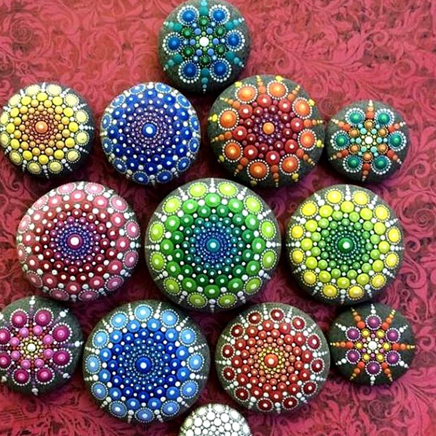 8 stk akrylstænger mandala prikker sæt til træ lærred sten stof vægkunst keramik ler papir blomster prægning håndværk