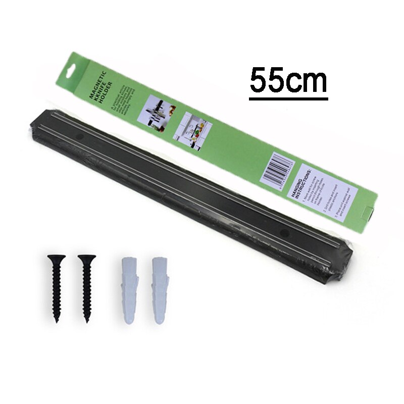 Magnetisk knivhållare väggfäste svart abs plast för rostfritt stål metall knivblock magnetisk för knivställ köksredskap: Engelska cxdj -55cm