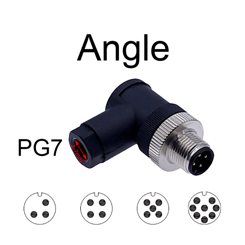 M12-Sensorstecker 4-polig 5-polig M12-8 wasserdichter männlicher und weiblicher Stecker mit Schraubgewinde und Kupplung A-Code-Sensoranschlüsse: Blau / 3P