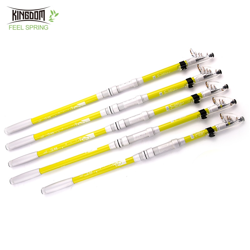 Kingdom Telescopic Fishing Rod FRP 2.1m-3.6m Lightweight Spinning Rod Sea Fishing Feeder Pole Winter Fishing Rod