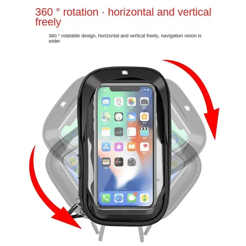 6.4 Inch Waterdichte Fiets Telefoon Houder Stand Motorfiets Stuur Mount Tas Gevallen Universele Bike Scooter Mobiele Telefoon Beugel