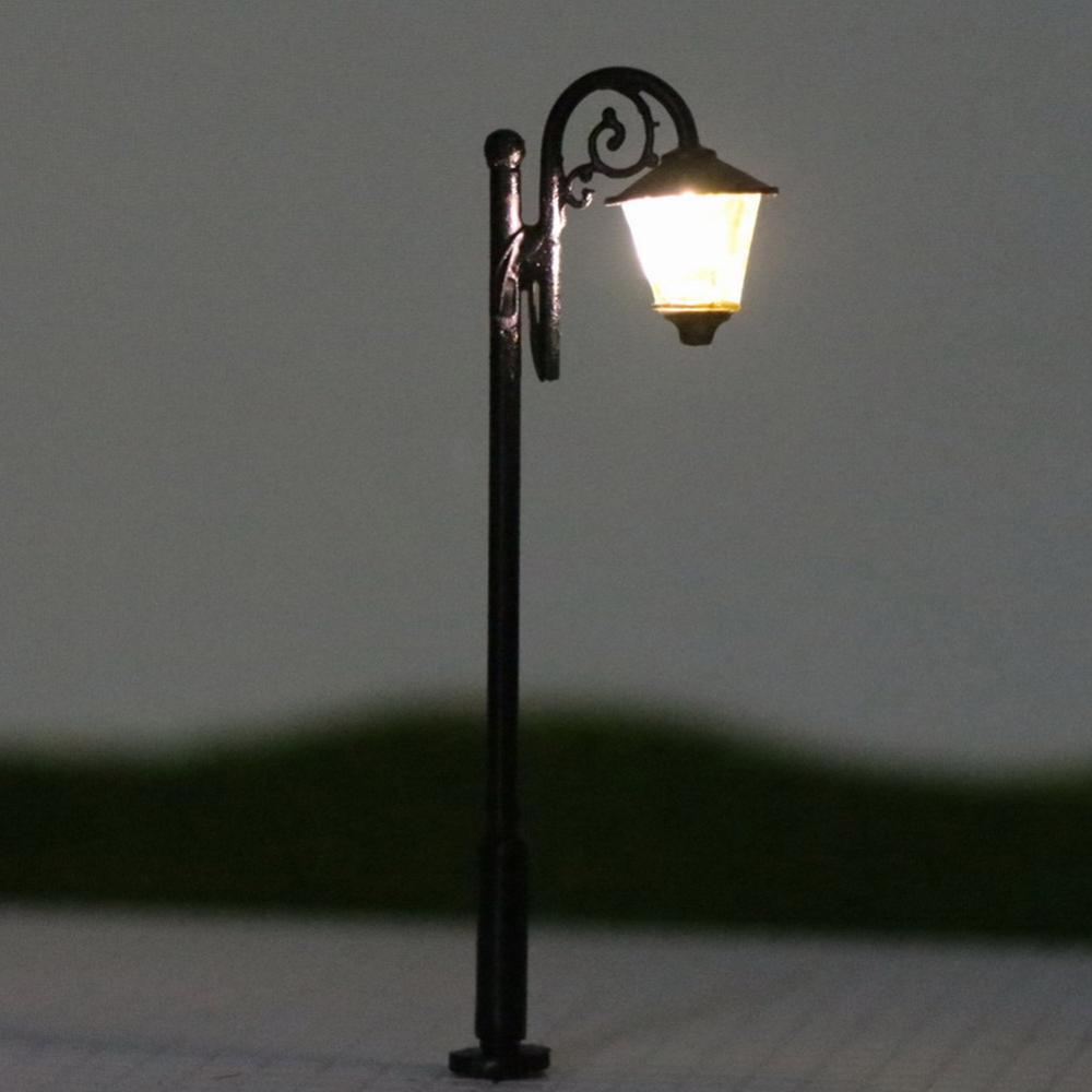 LYM36 10pcs Model Railway 1:150 Lamp Post Street Lights N Scale LEDs 5.2cm