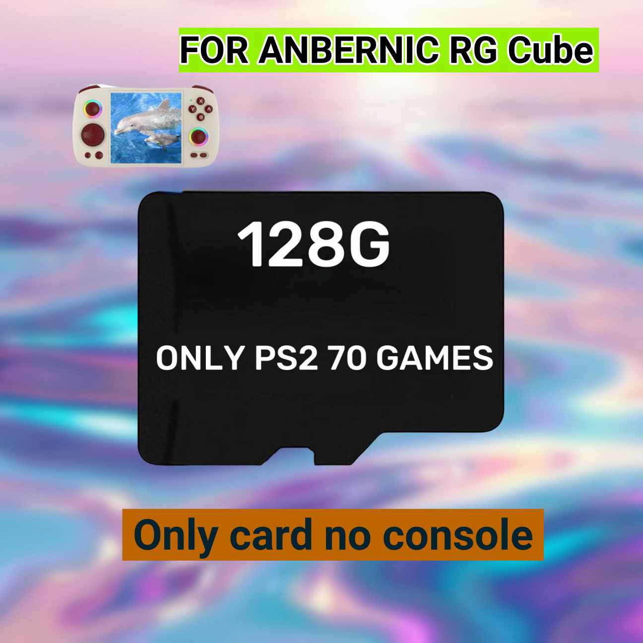 DLA ANBERNIC RG Cube Ręczna konsola do gier retro Karta pamięci TF Karta SD 480 Gry PS2 512G 60000 Gry Micro Sd Gry PSP: Black